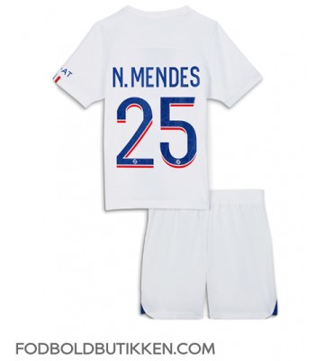 Paris Saint-Germain Nuno Mendes #25 Tredjetrøje Børn 2022-23 Kortærmet (+ Korte bukser)